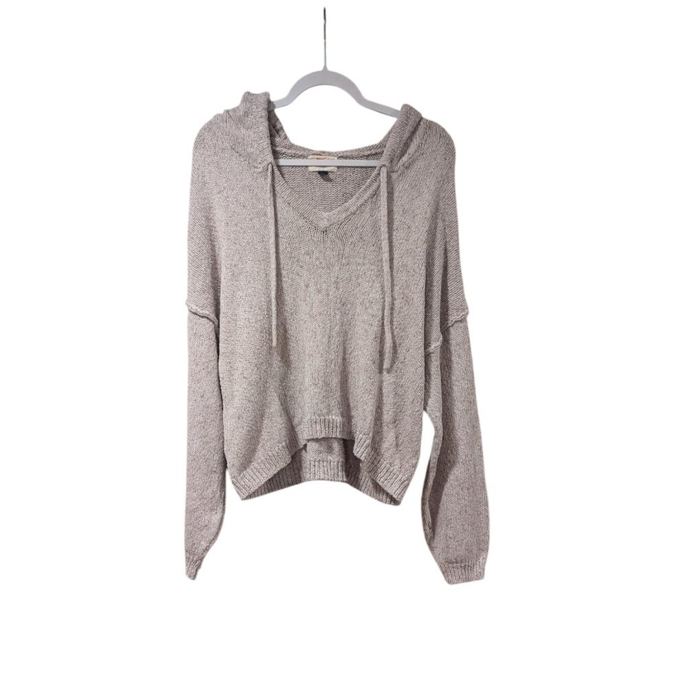 Universal Thread Tan Knit V-Neck Pullover Chunky … - image 1